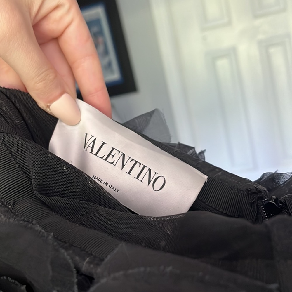 Black Valentino textured Floral mini